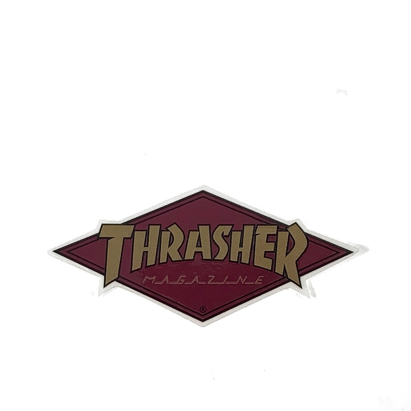 Thrasher Diamond Logo Sticker – Gold / Maroon
