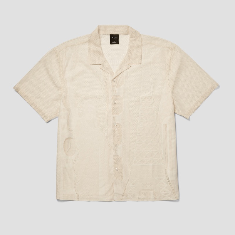 Huf World Tour Shortsleeve Lace Shirt Ivory Small