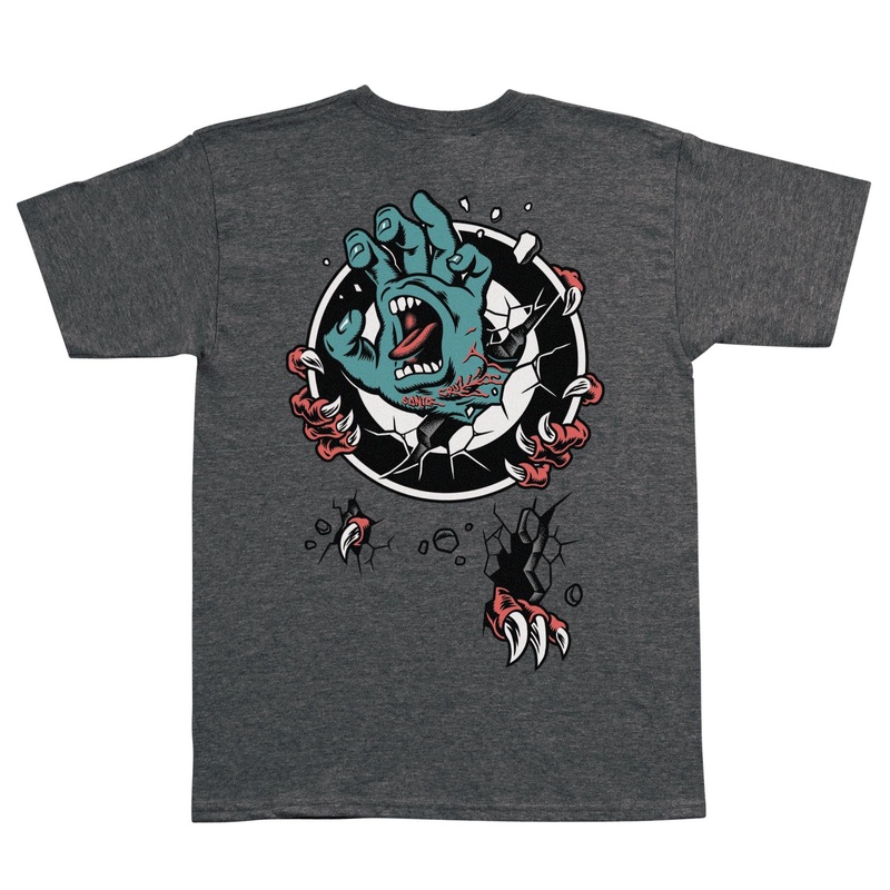 Santa Cruz Roskopp Screaming Target T-Shirt Small Dark Heather