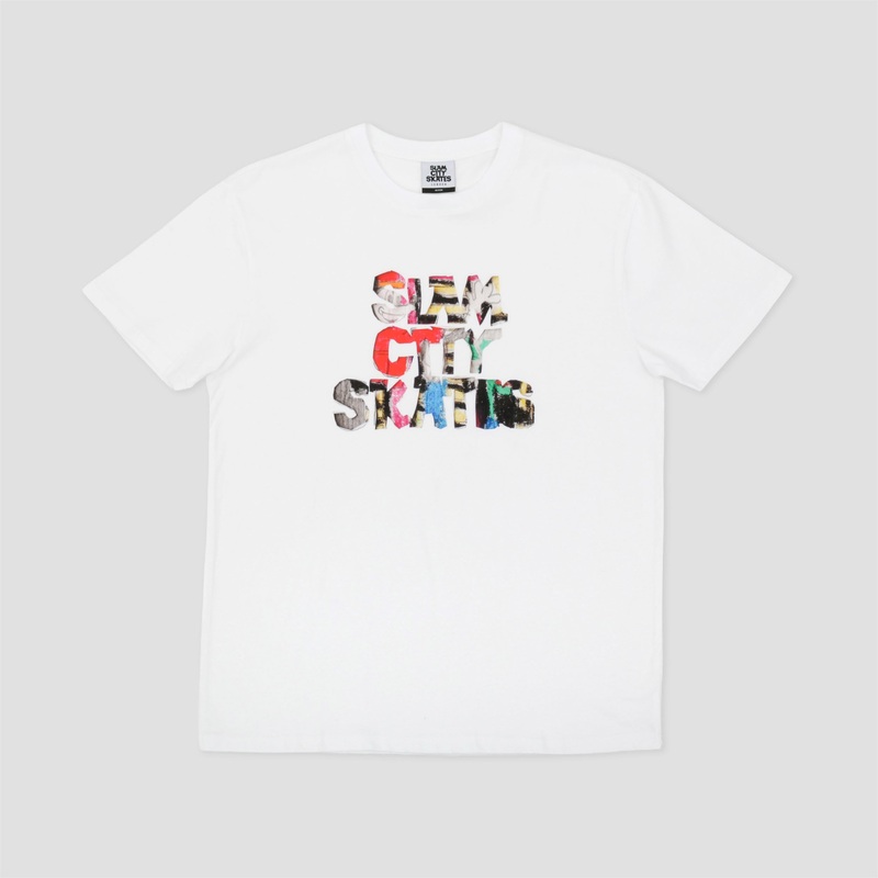 Slam City Skates Ben Logo T-Shirt White Small