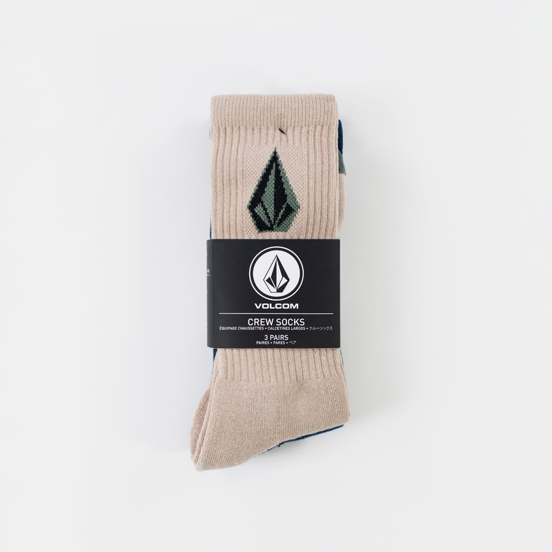 Volcom Full Stone Mix Sock 3 Pack – Pale Khaki