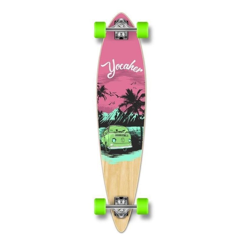 VW Pink N’ Mint 36″ Slimkick Longboard from Punked – Complete Complete
