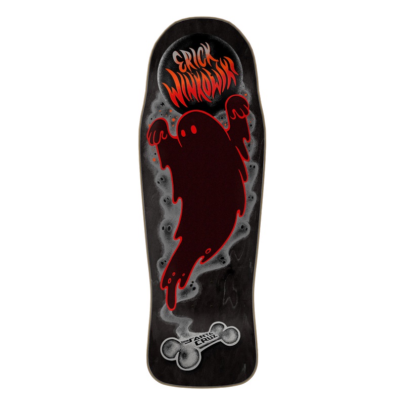 10.34in Winkowski Ghost Black Santa Cruz Shaped Skateboard Deck No Color 10.34in x 30.54in