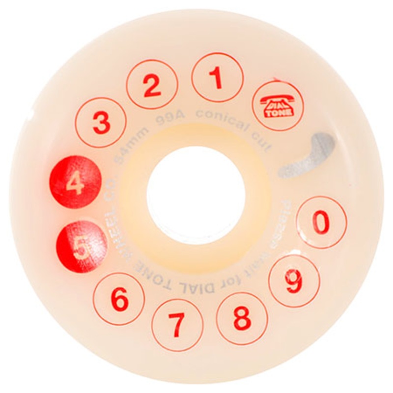 Dial Tone Rotary Digital Conical 99a Wheels White/ Red 54mm