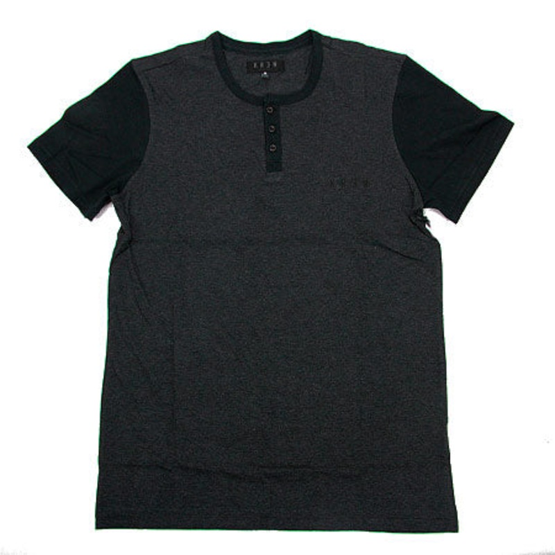 KR3W (Krew) Daze 3/4 Sleeve Henley Shirt Charcoal Heather Small