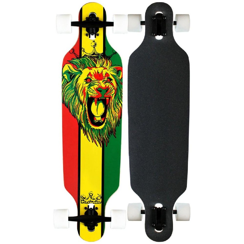 Krown Elite Rasta Lion 36″ Drop Through Longboard Complete