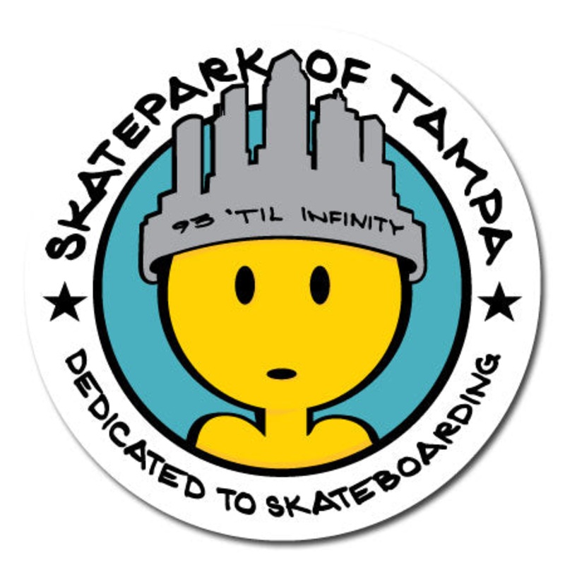 Skatepark of Tampa Dedicated Doughboy 3 Inch Sticker White 3″