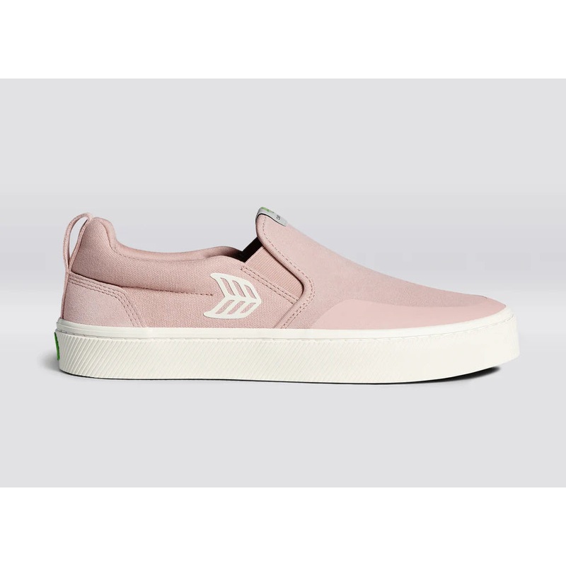 SLIP-ON PRO Rose Suede and Canvas Ivory Logo Sneaker 5
