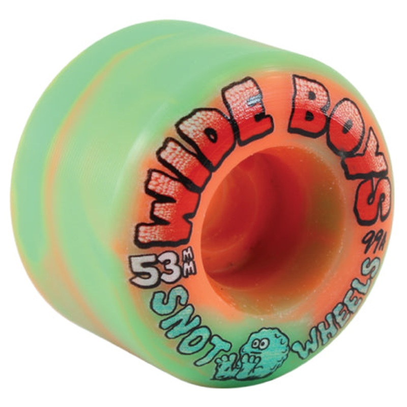 Snot Wide Boys Wheels Green/Orange Swirl 53MM 99A 53mm