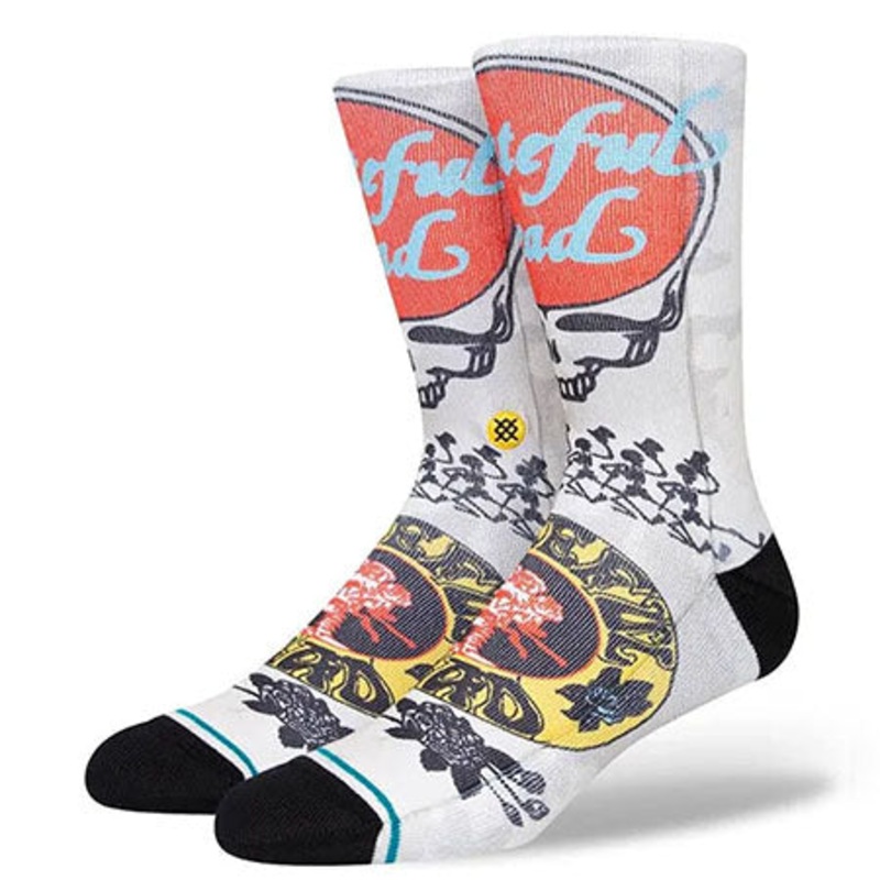 Stance Grateful Dead x Stance Crew Socks Vintage White Large