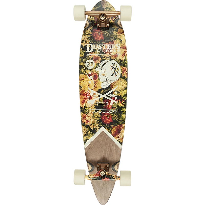 Dusters Moto Roses Maroon 37″ Pintail Longboard Complete