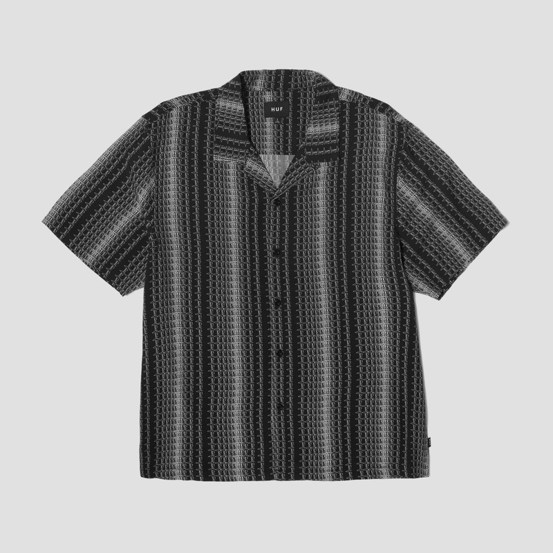HUF Script Stripe Resort Shirt Black Small