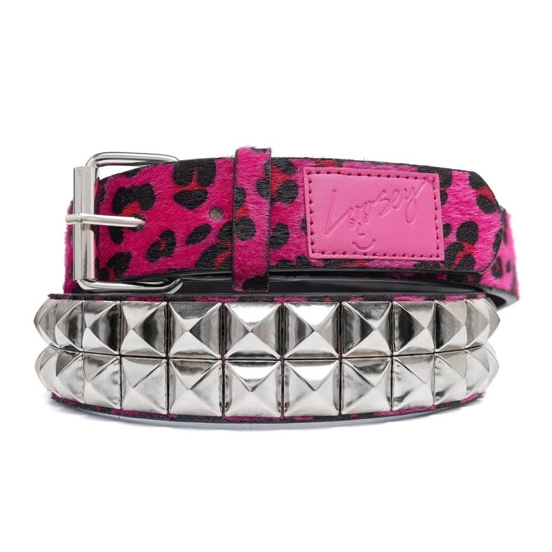 Loosey Pink Cheetah Stud Belt Pink Cheetah One Size Fits All