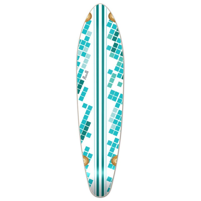Punked Kicktail White Digital Wave Longboard Deck Deck