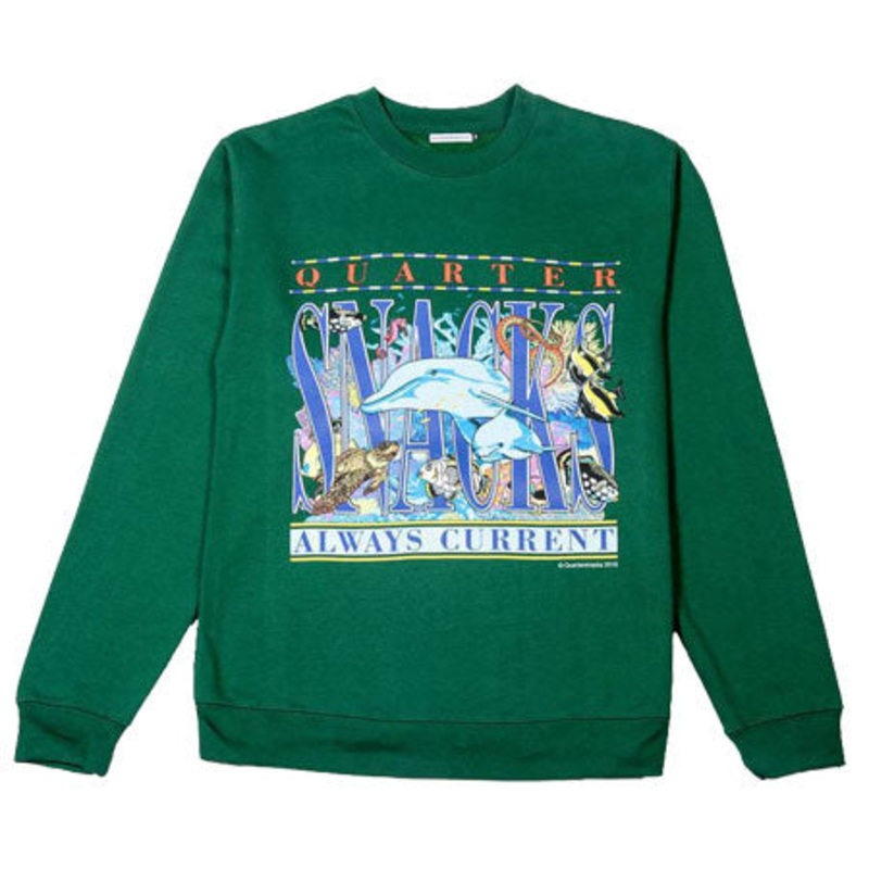 Quartersnacks Always Current Crewneck Sweatshirt Green Large