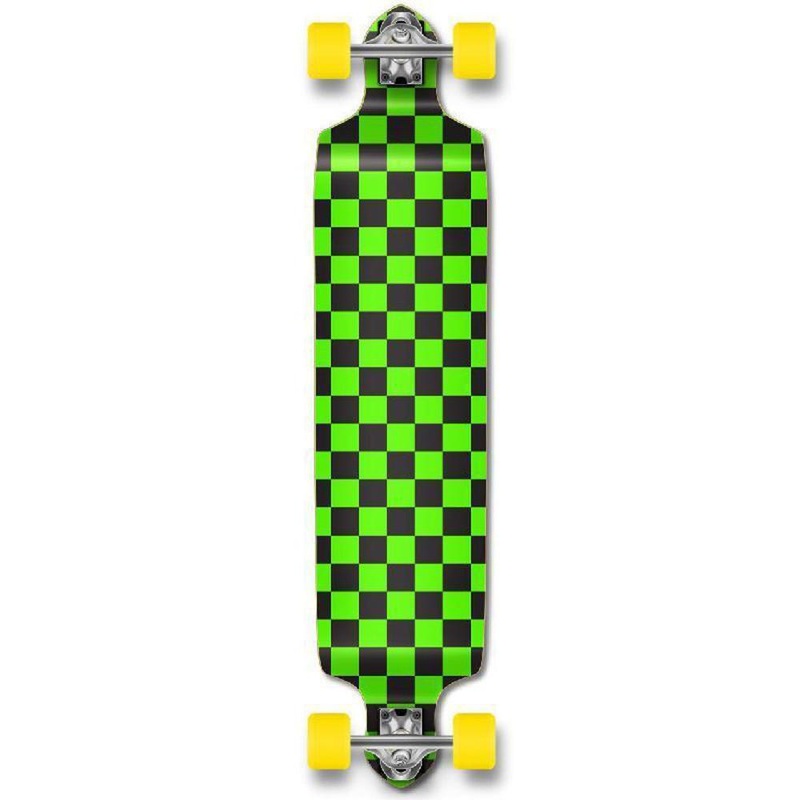 Punked Checker Green Drop Down Downhill Longboard Complete