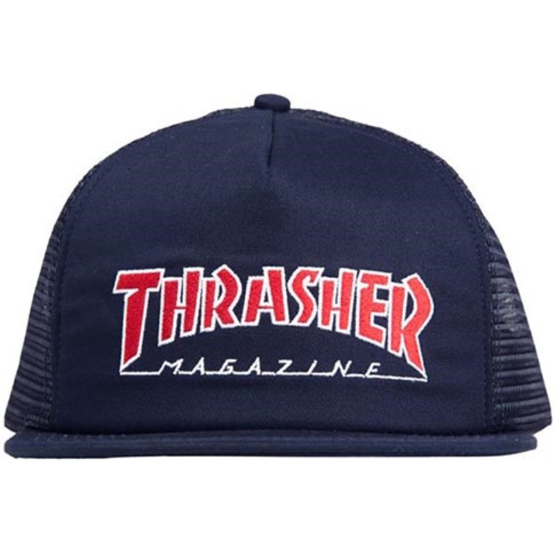 Thrasher Embroidered Outline Mesh Navy Hat