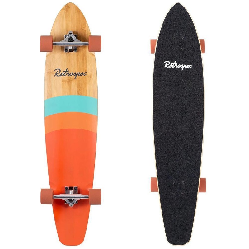 Zed Golden Sunset 44″ Top Mount Bamboo Kicktail Longboard