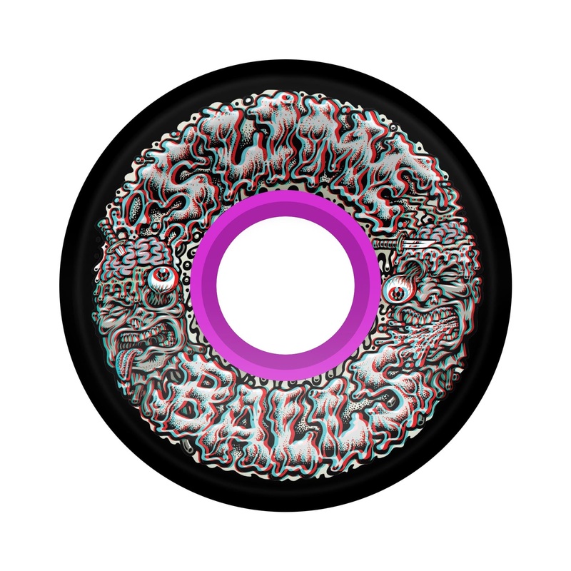 60mm Brain Busters 3D OG Slime 78a Slime Balls Skateboard Wheels Black 60mm