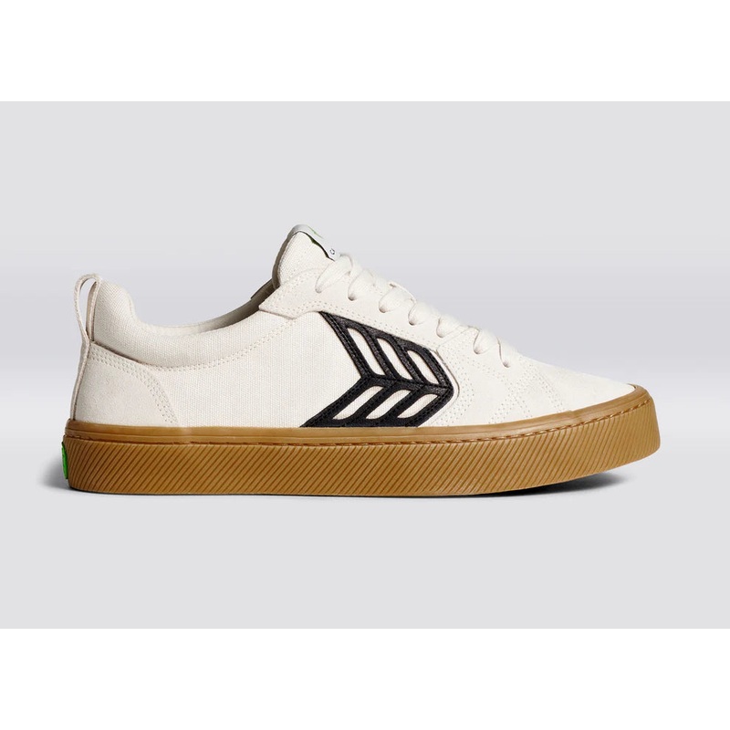 CATIBA PRO Low Gum Vintage White Suede and Canvas Black Logo Sneaker 6