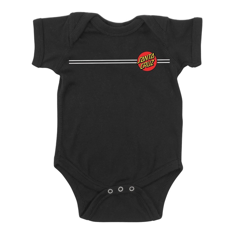 Classic Dot Santa Cruz Baby One Piece Bodysuit Black 6 Mos