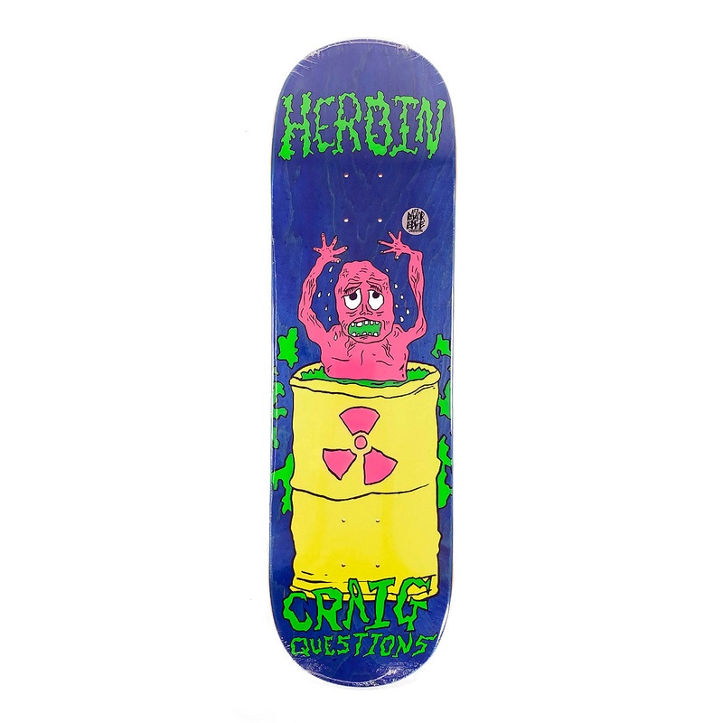 Heroin Skateboards – 9″ – Craig Questions Dead Toon Deck – Blue Stain