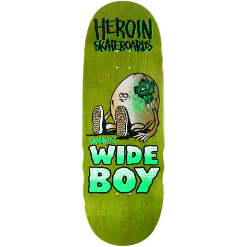 Heroin Swampy’s Wide Boy Egg Skateboard Deck 10.75″ 10.75″ Teal Veneer