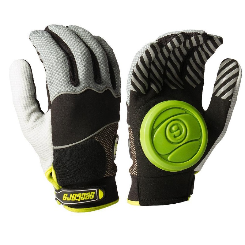 Longboard Downhill Sliding Gloves – Green Puck S/M