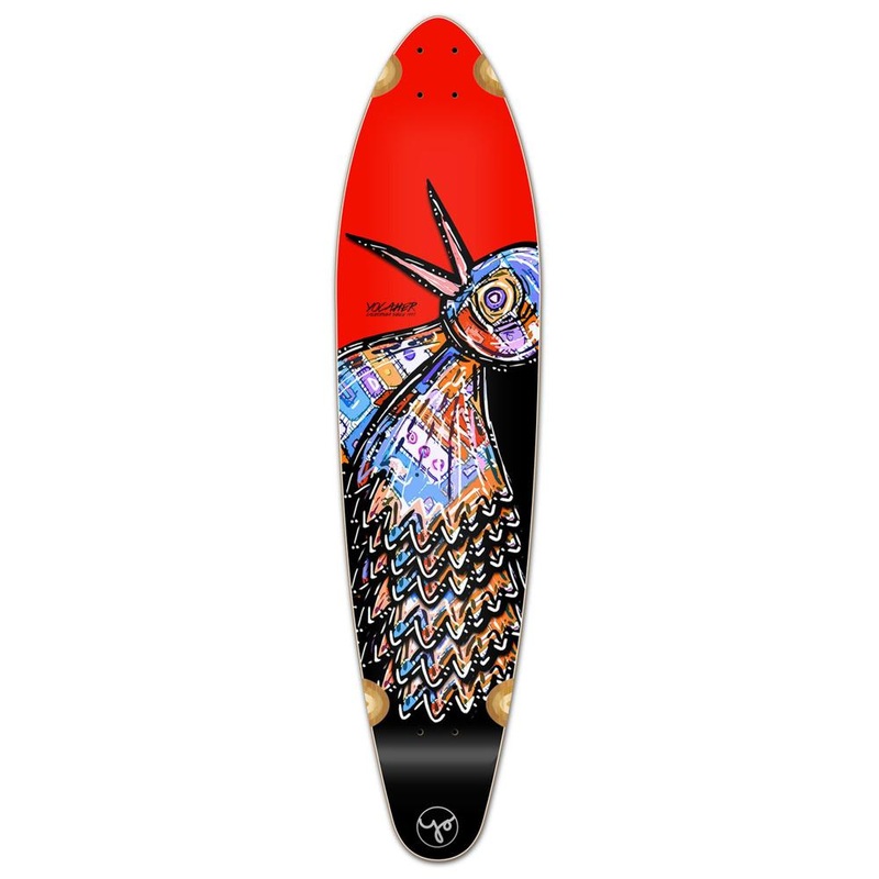 Punked Kicktail Longboard Deck – The Bird Red Deck