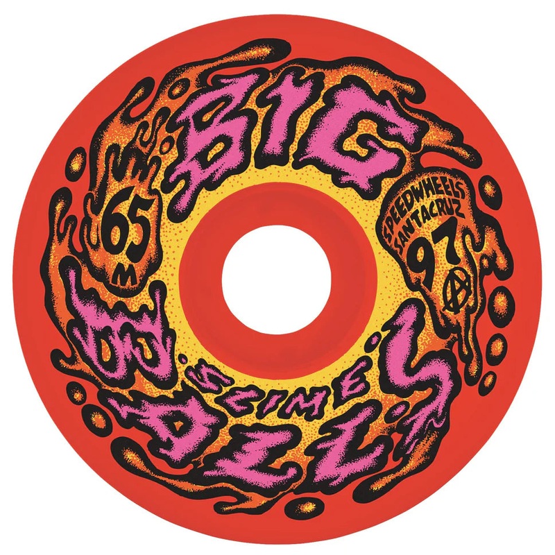 Santa Cruz Slime Balls Big Balls 97a Wheels Teal/ Black Swirl 65mm