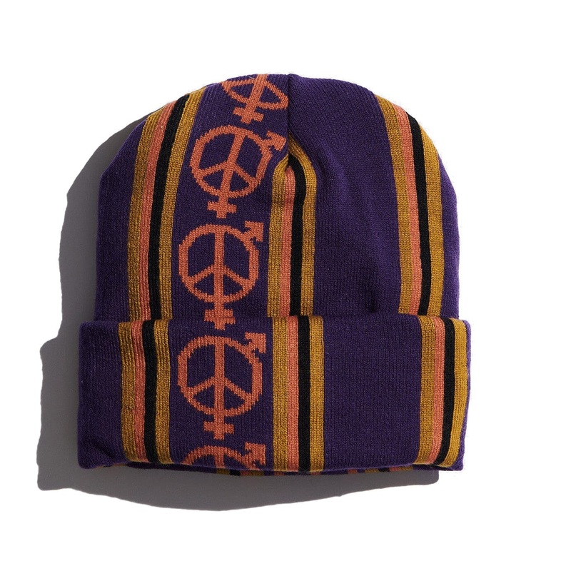 Sexhippies Vert Stripe Beanie Purple