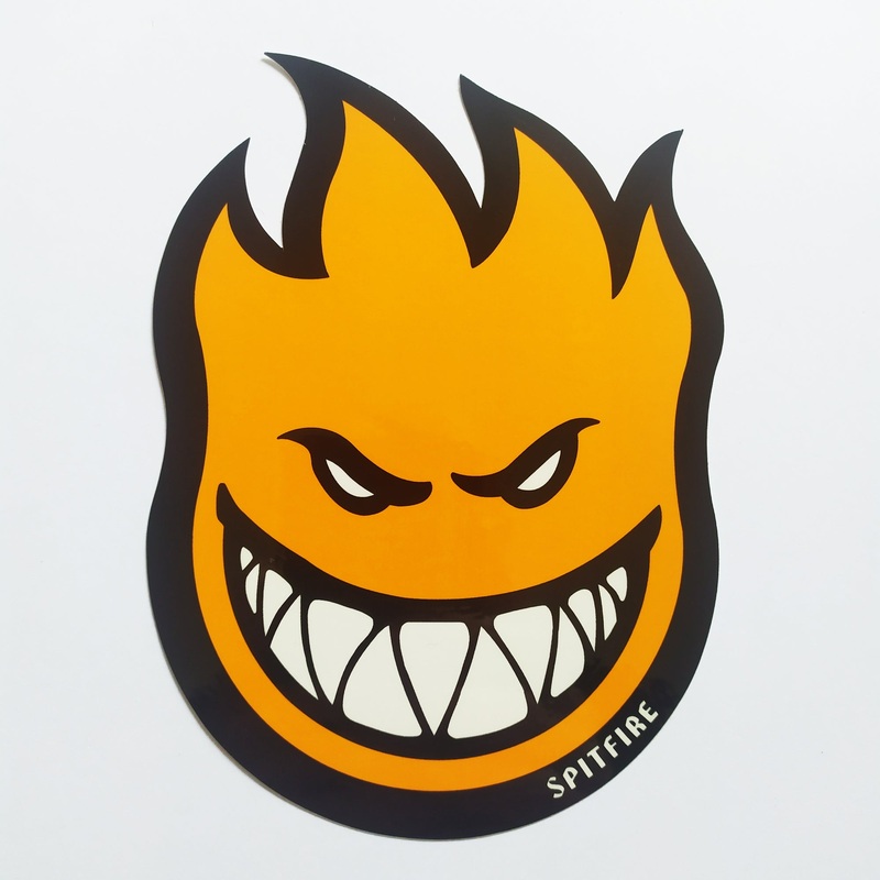Spitfire Wheels – Bighead Fireball Skateboard Sticker Orange Medium
