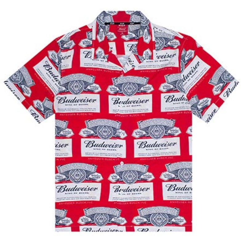 HUF HUF x Budweiser Label Button Up Shirt Red Medium