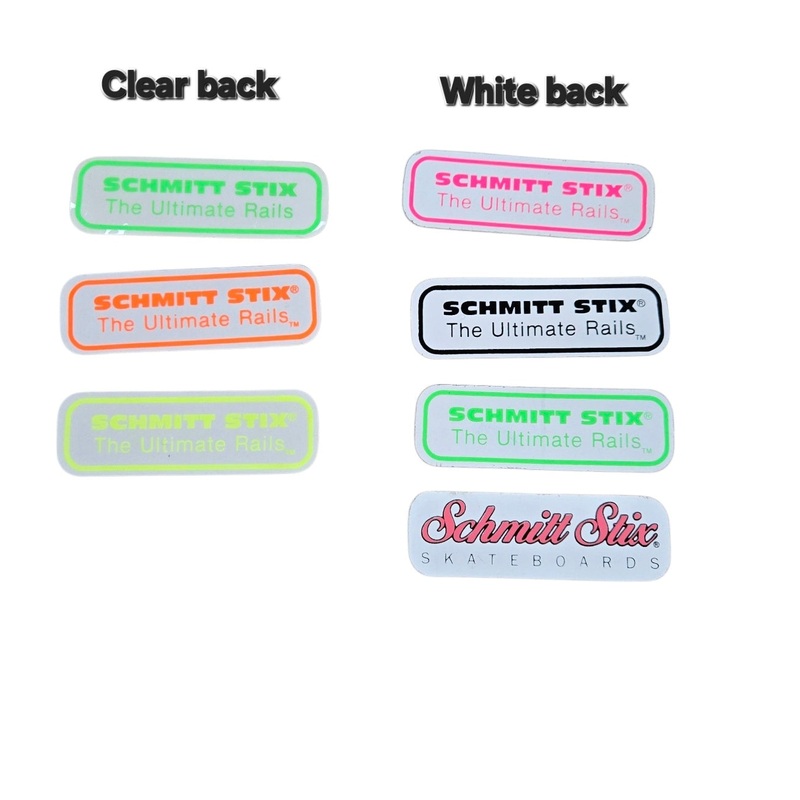 (MIX BACK ) Vintage 80s SCHMITT STIX RAILS STICKER PACK (7 pc)