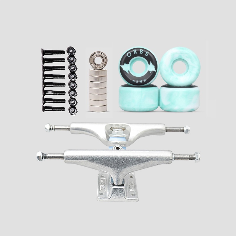 Orbs Swirls Teal / White 52mm Undercarriage Kit 5.25″ (7.75″- 8.25″)