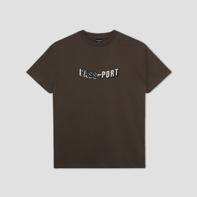 PassPort Sunken Logo Embroidery T-Shirt Bark Small