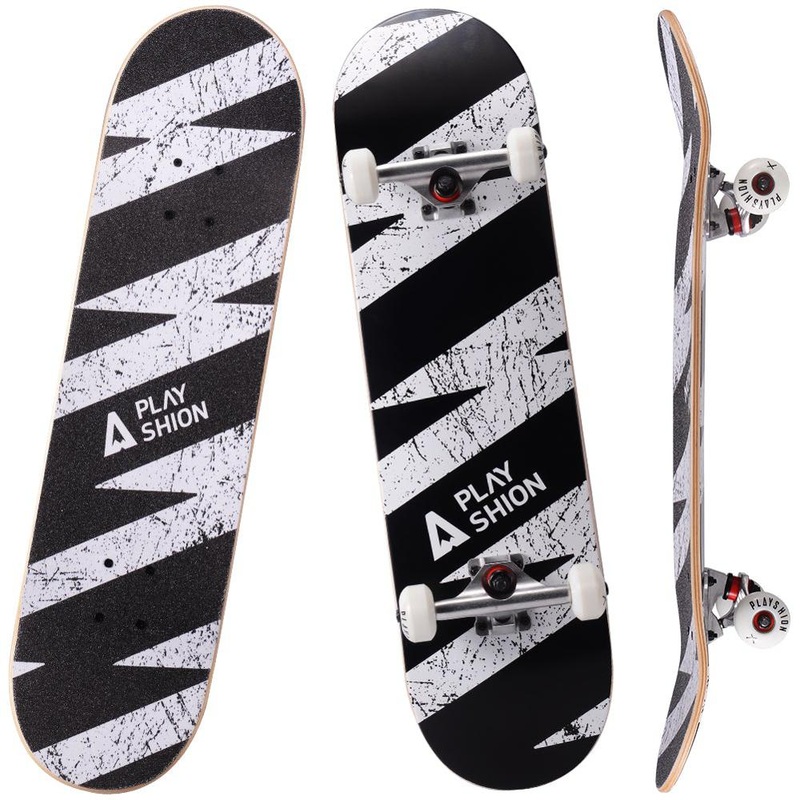 Playshion Black  31 Inch Trick Skateboard for Kids Complete