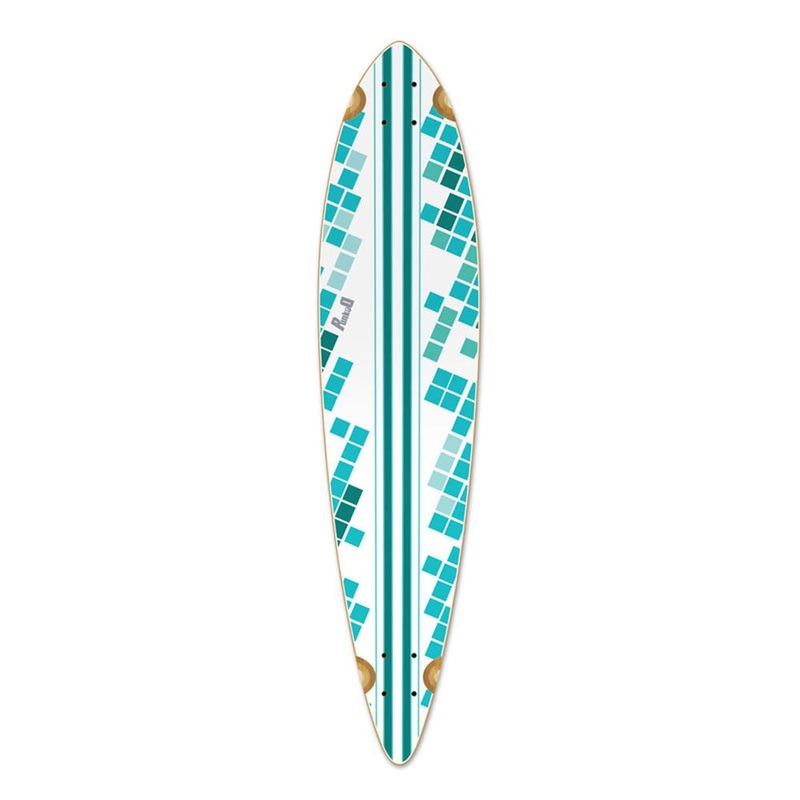 Punked Pintail White Digital Wave Longboard Deck Deck