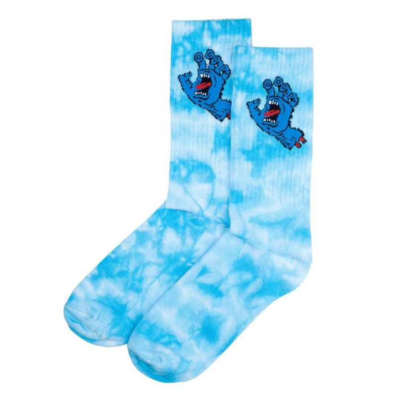 Santa Cruz Screaming Hand Tie Dye Socks – Blue Tie Dye