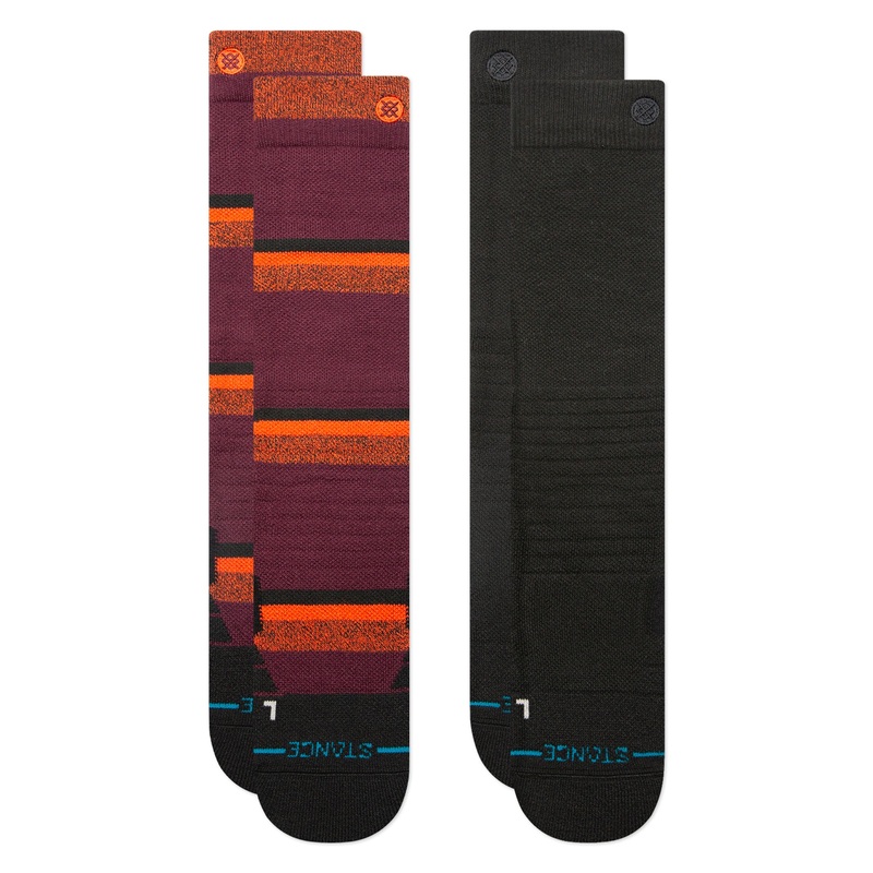 Stance Nightride Mid Poly Snowboard Socks 2 Pack Black MD