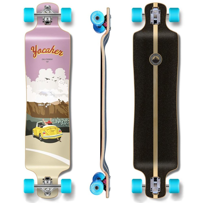 Yocaher Lowrider Longboard Complete – VW Bettle Series – Yellow Complete