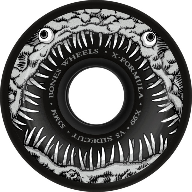 Bones 99a X Formula Dark Waters V5 Sidecut Skateboard Wheels 53mm Black