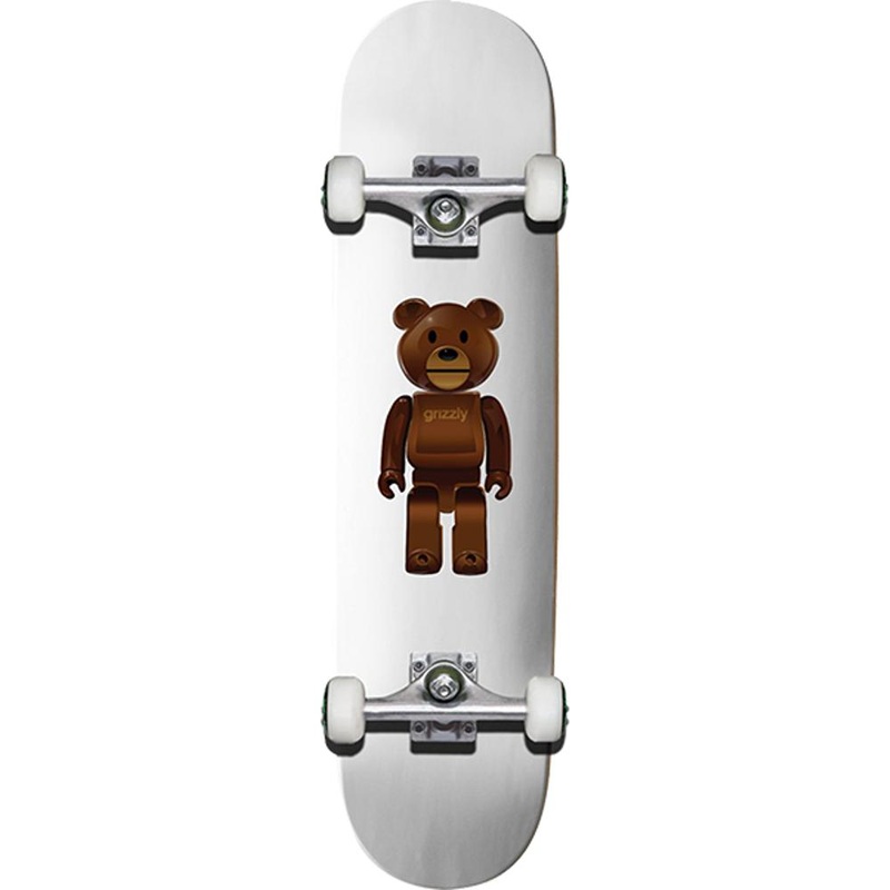 Grizzly No Batteries White 7.5″ Complete Skateboard Complete