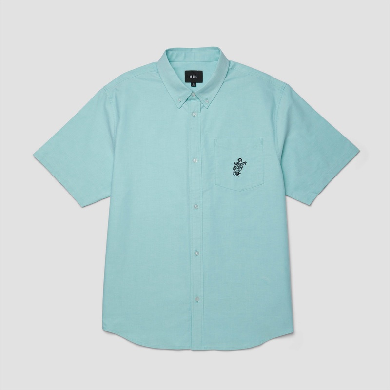 HUF Icarus Shortsleeve Oxford Shirt Diffused Jade Small