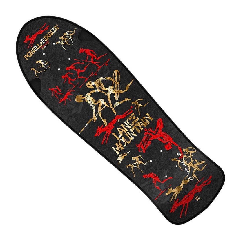 Powell Peralta Bones Brigade Lance Mountain Series 16 Deck Black/ Gold Foil 10″