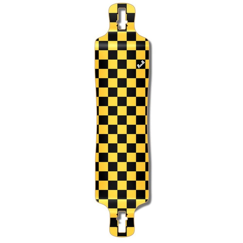 Punked Lowrider Longboard Deck – Checker Yellow Deck