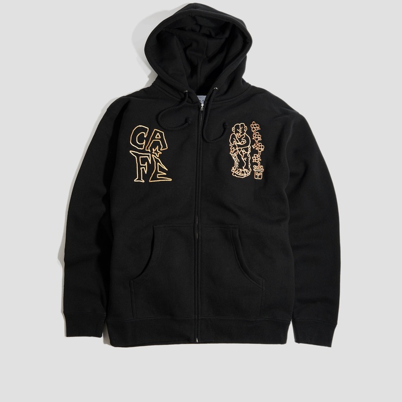 Skateboard Cafe Ethan Embroidered Zip Hood Black Small