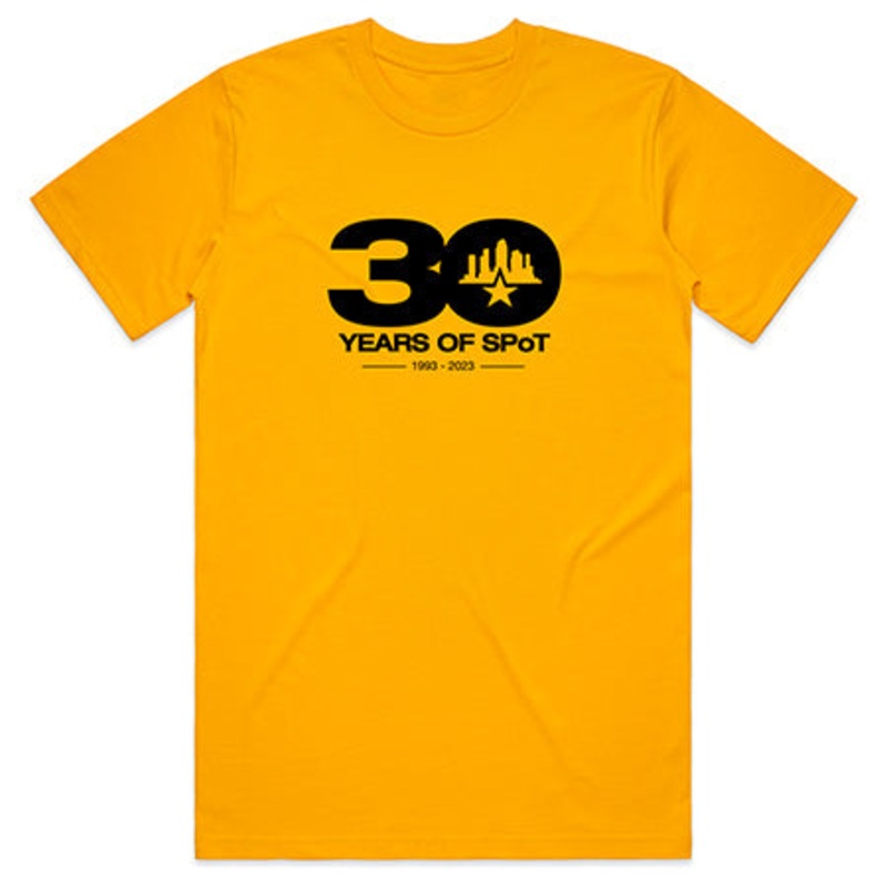 Skatepark of Tampa 30 Years Of SPoT T Shirt Gold Extra Large