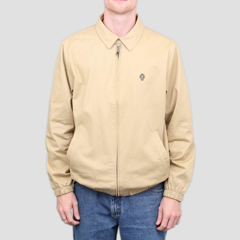 Slam City Skates Flamehead Harrington Jacket Tan Small