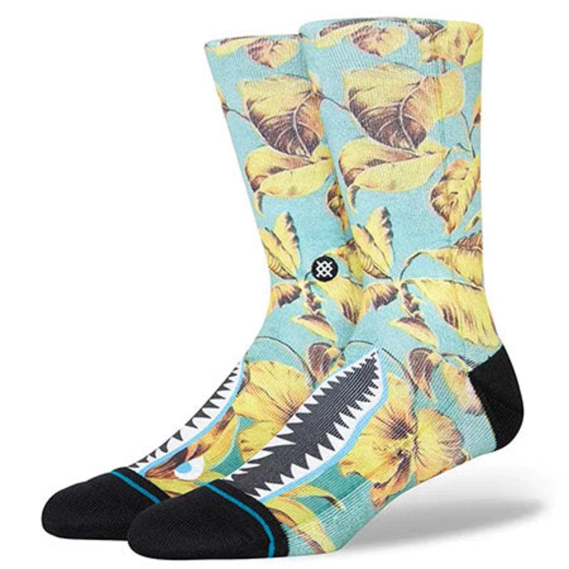 Stance Tropics Warbird Crew Socks Yellow Large